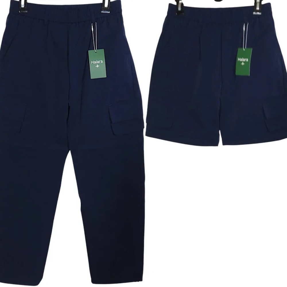 Halara Converible Zip Off Legs Cargo Pants Into Shorts Navy XL NWT MSRP $67